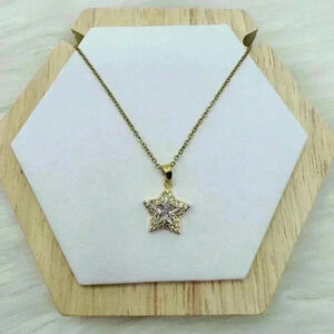 Golden Retro Star Pendant Necklace
